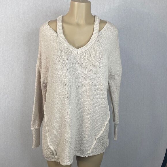 Women’s Destructed IF It Were Me 100% Cotton V Neck Sweater. Excellent Condition - Picture 1 of 9
